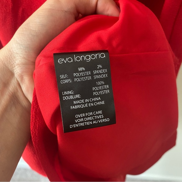 Red Eva Longoria for The Limited sheath dress, ruffled shoulder. Size 2 - Picture 8 of 8